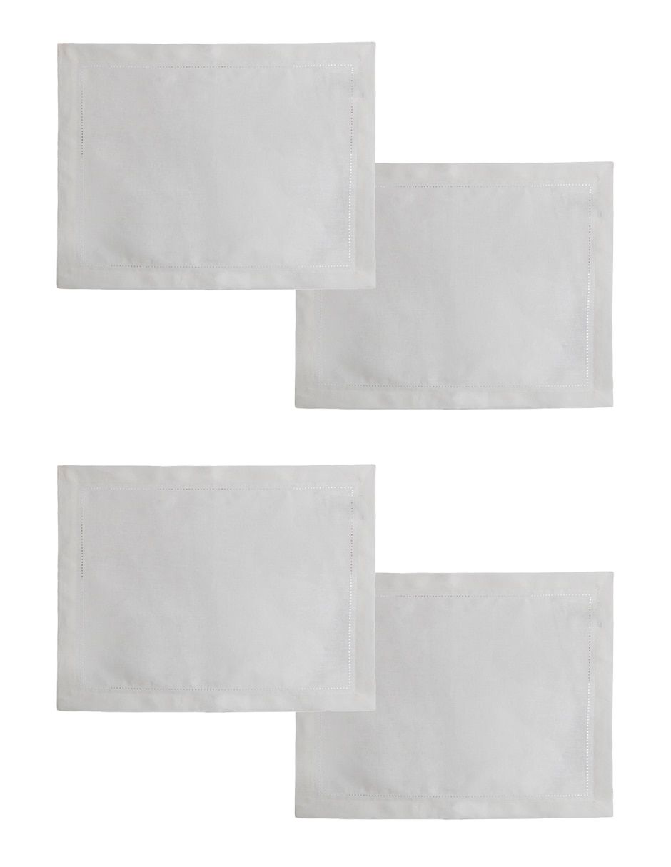 Mantel individual rectangular de lino Bacalar