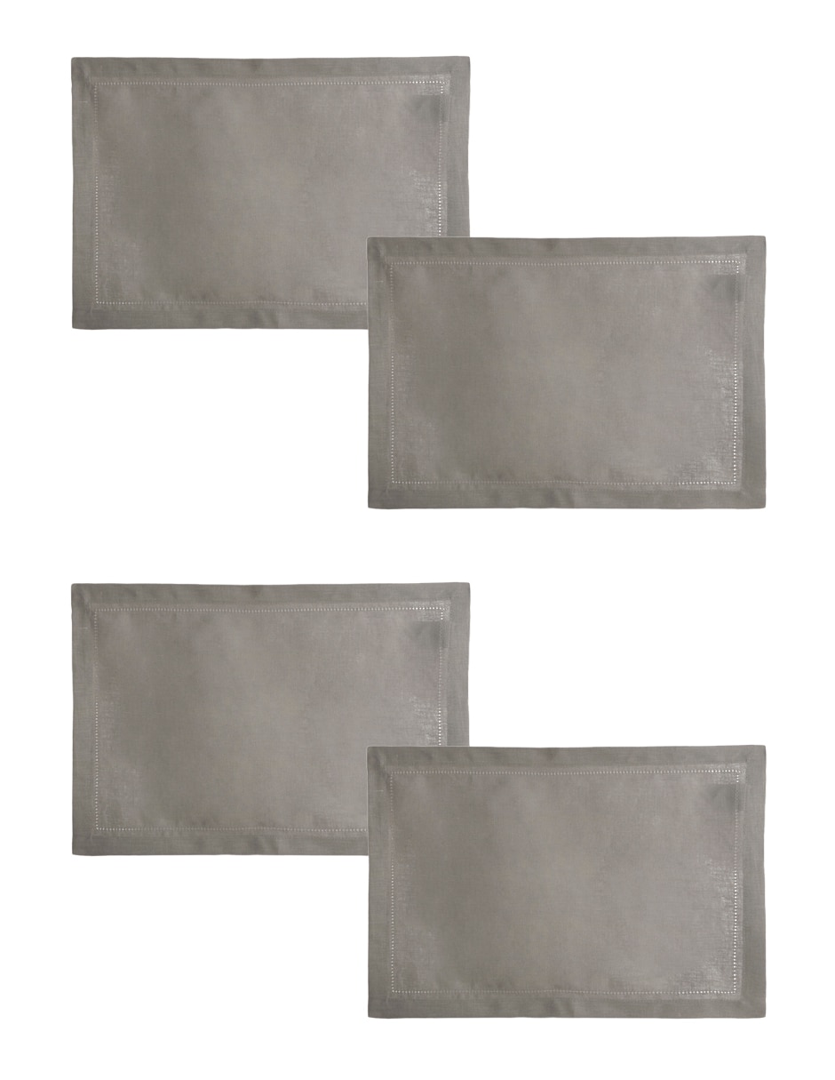Mantel individual rectangular de lino Bacalar