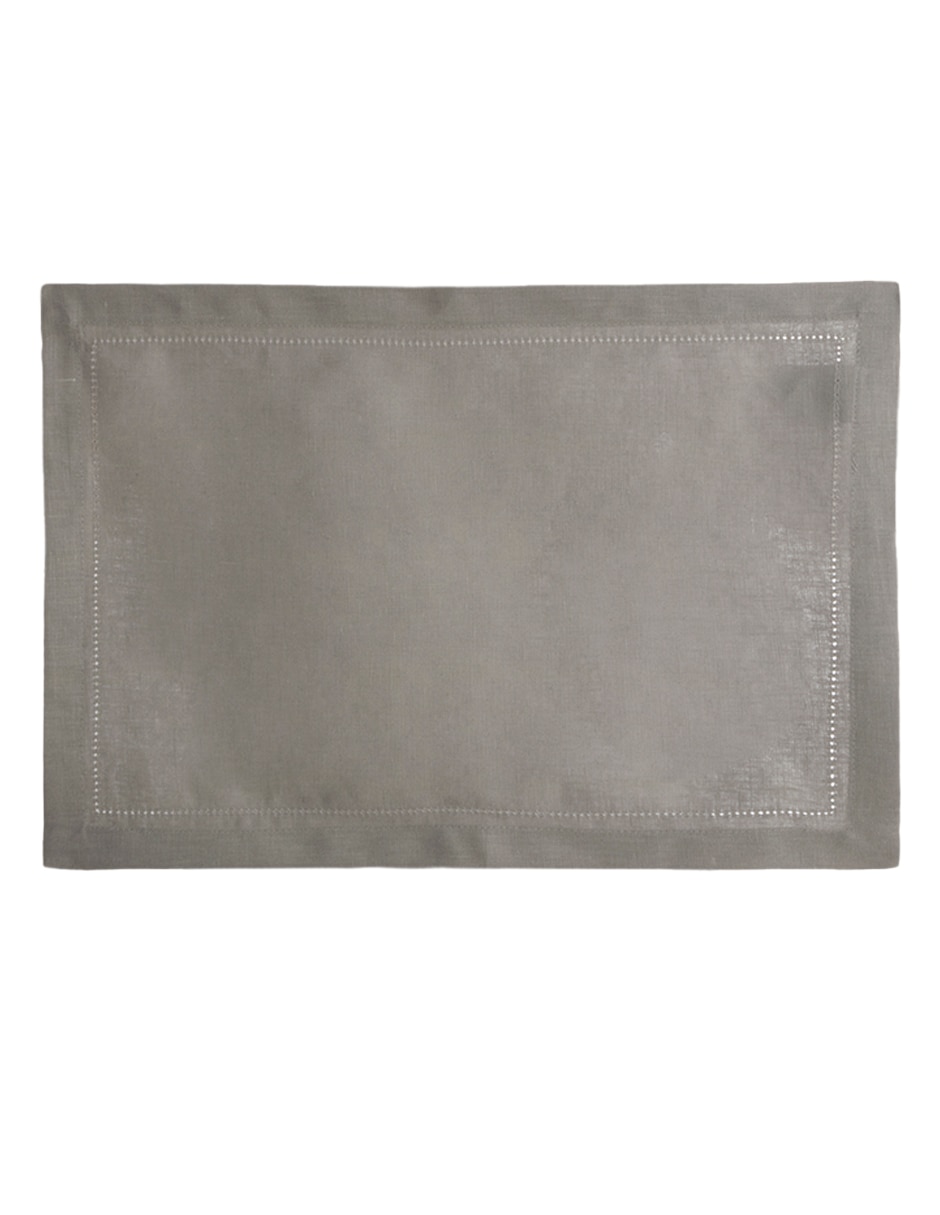 Mantel individual rectangular de lino Bacalar