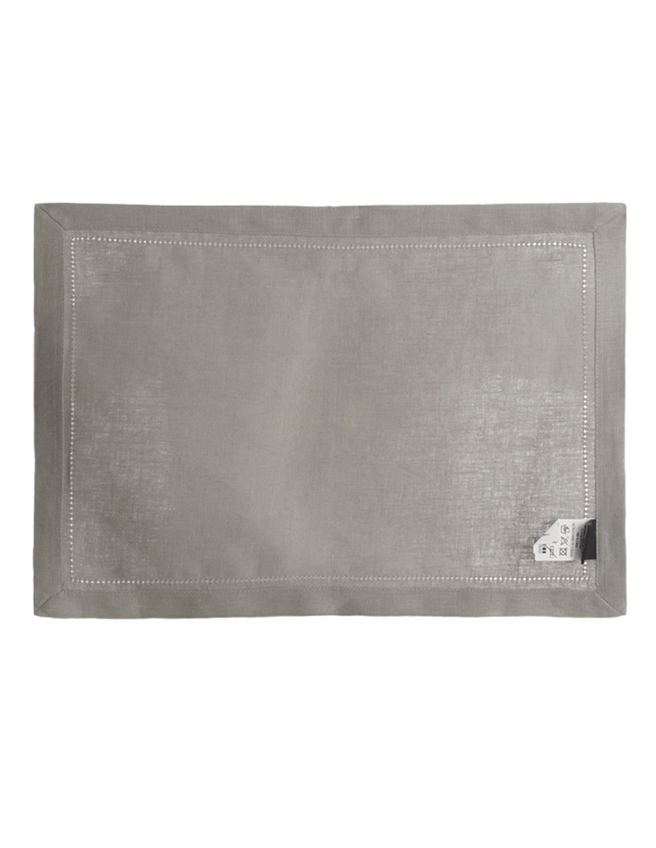 Mantel individual rectangular de lino Bacalar