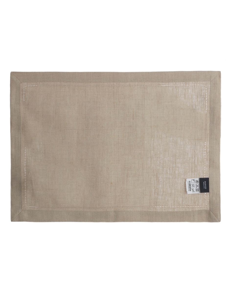 Mantel individual rectangular de lino Bacalar 2