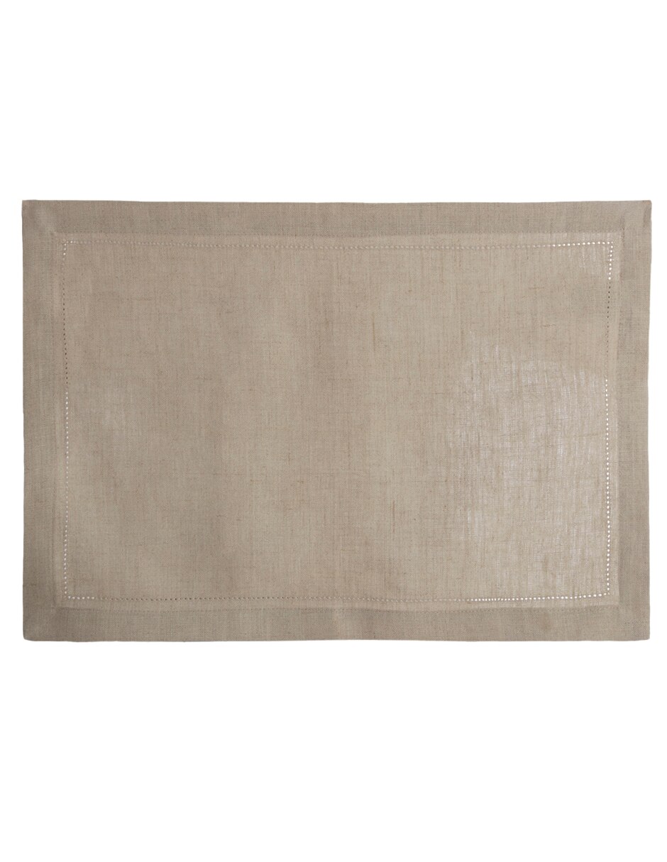 Mantel individual rectangular de lino Bacalar 3