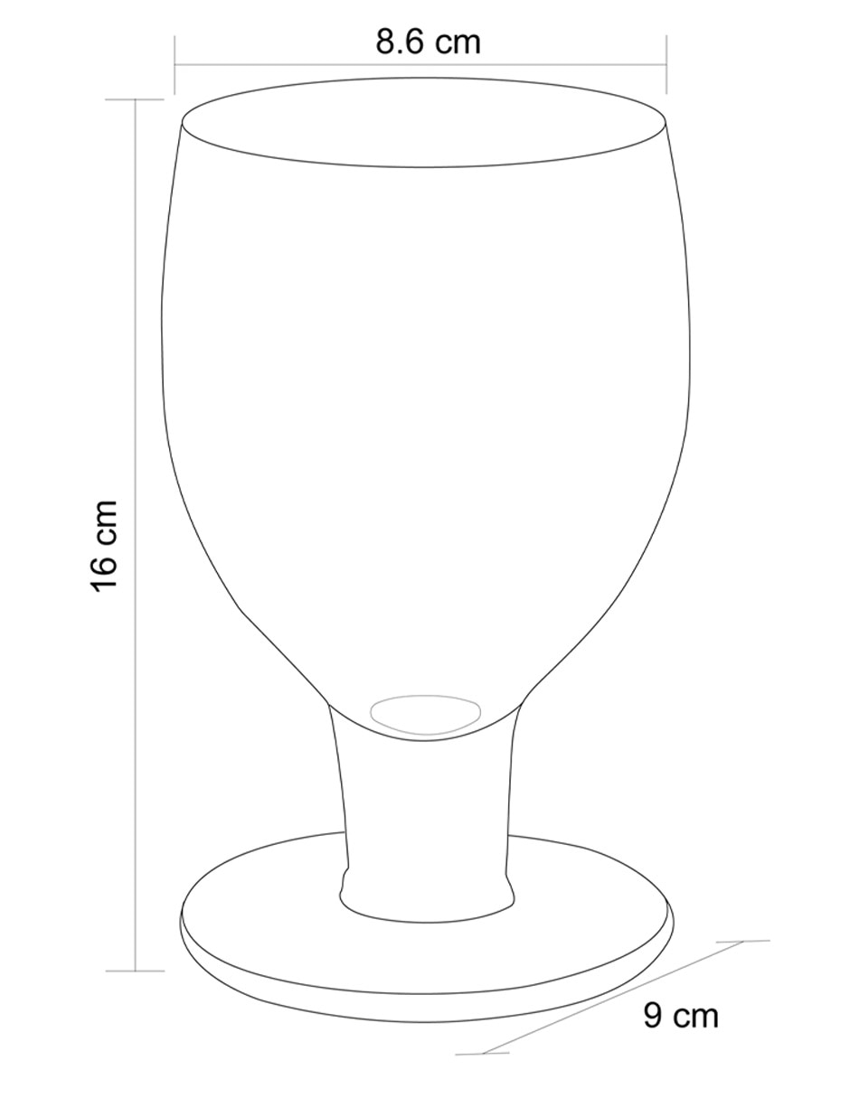 Copa para agua de vidrio