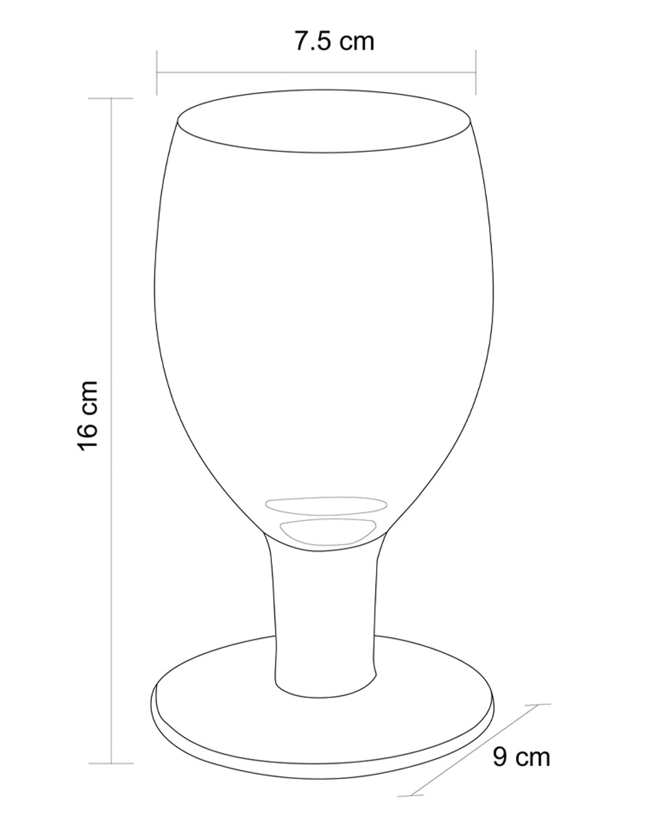 Copa para vino de vidrio