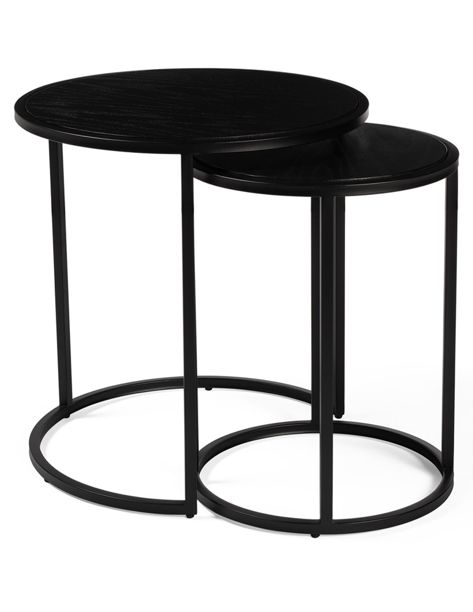 Set mesa nido Xochitl de chapa de encino natural 4