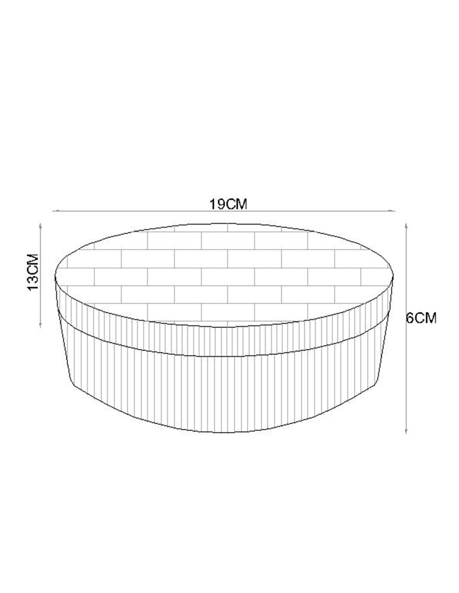 Caja decorativa ovalada