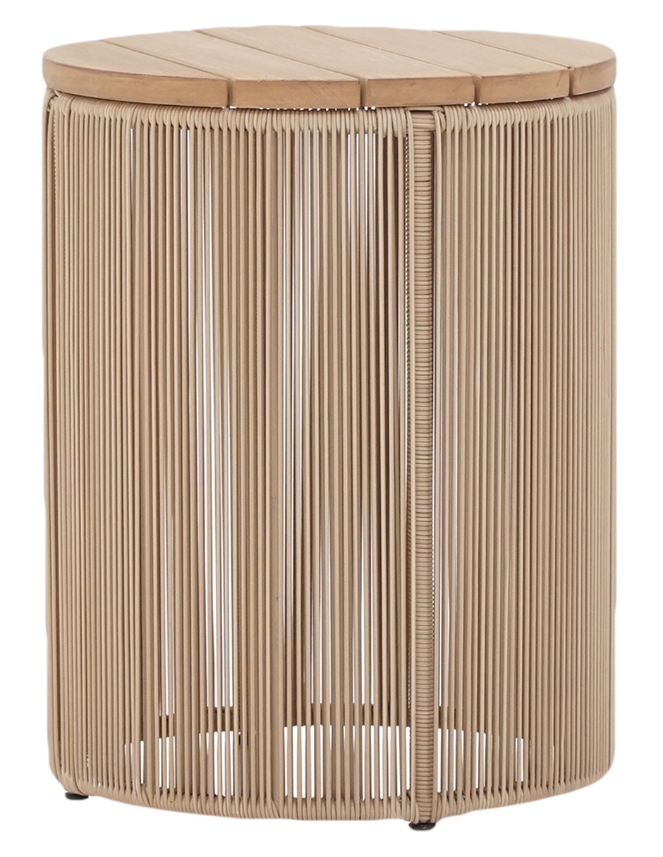 Mesa lateral armable de madera teca 2