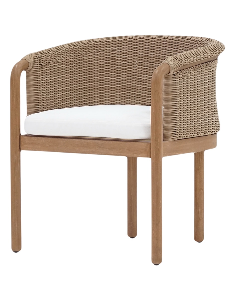 Silla con brazos Xime de madera teca