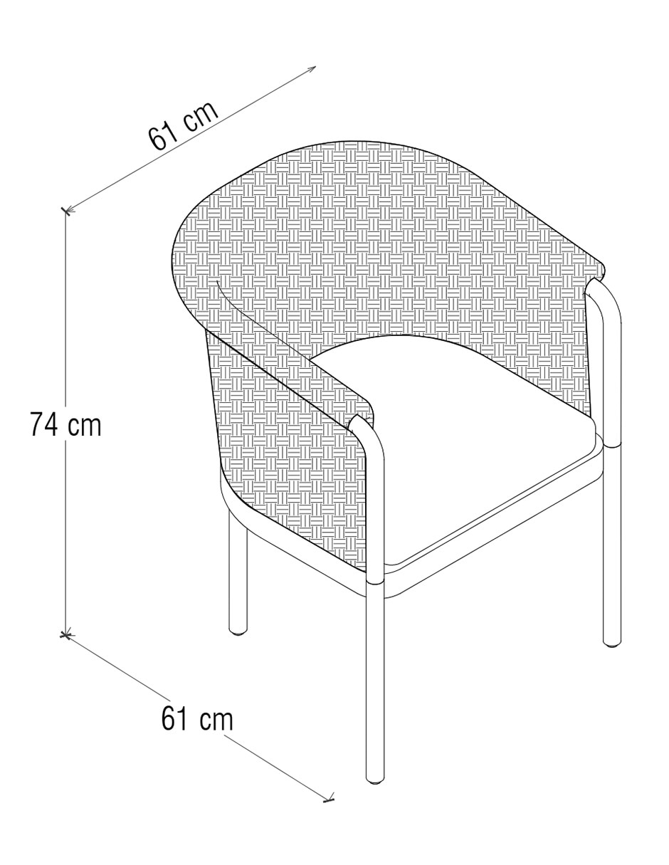 Silla con brazos Xime de madera teca