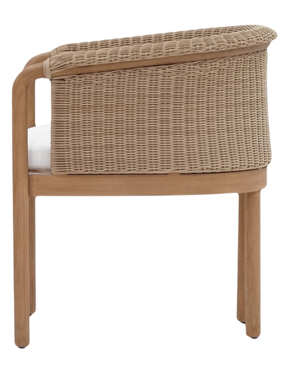Silla con brazos Xime de madera teca
