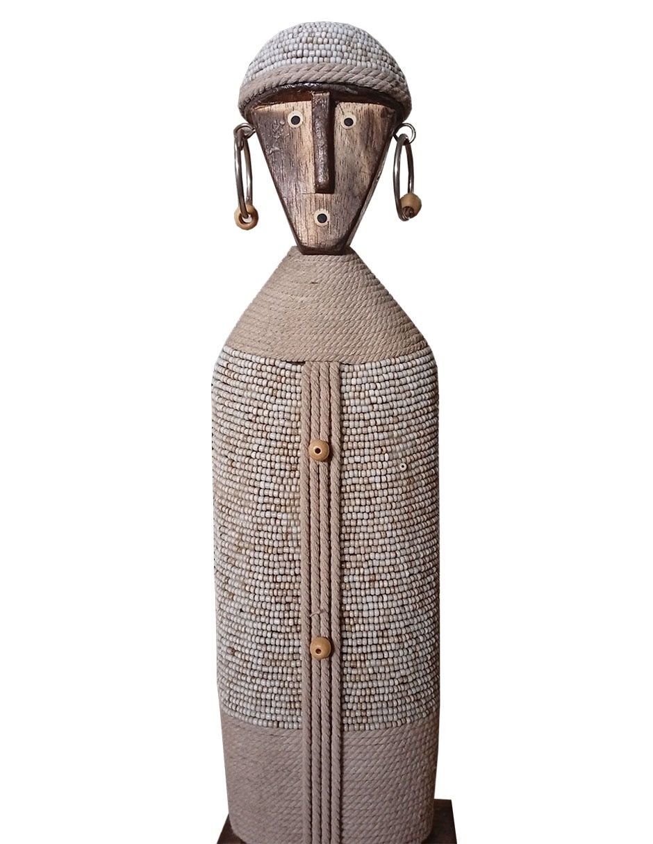 ESCULTURA PIPER MADERA, BEIGE