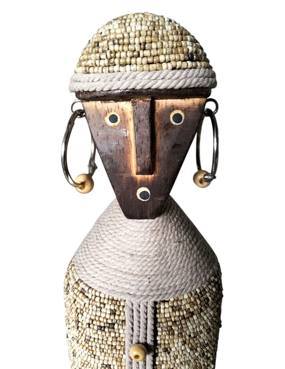 ESCULTURA PIPER MADERA, BEIGE