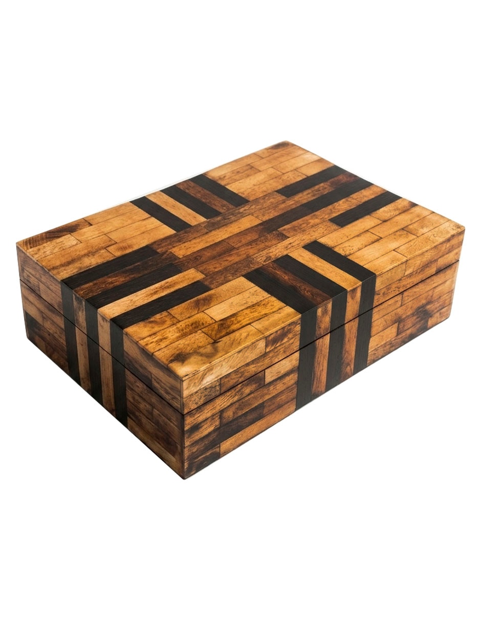 CAJA DECORATIVA RAYAS NEGRAS MAD 2