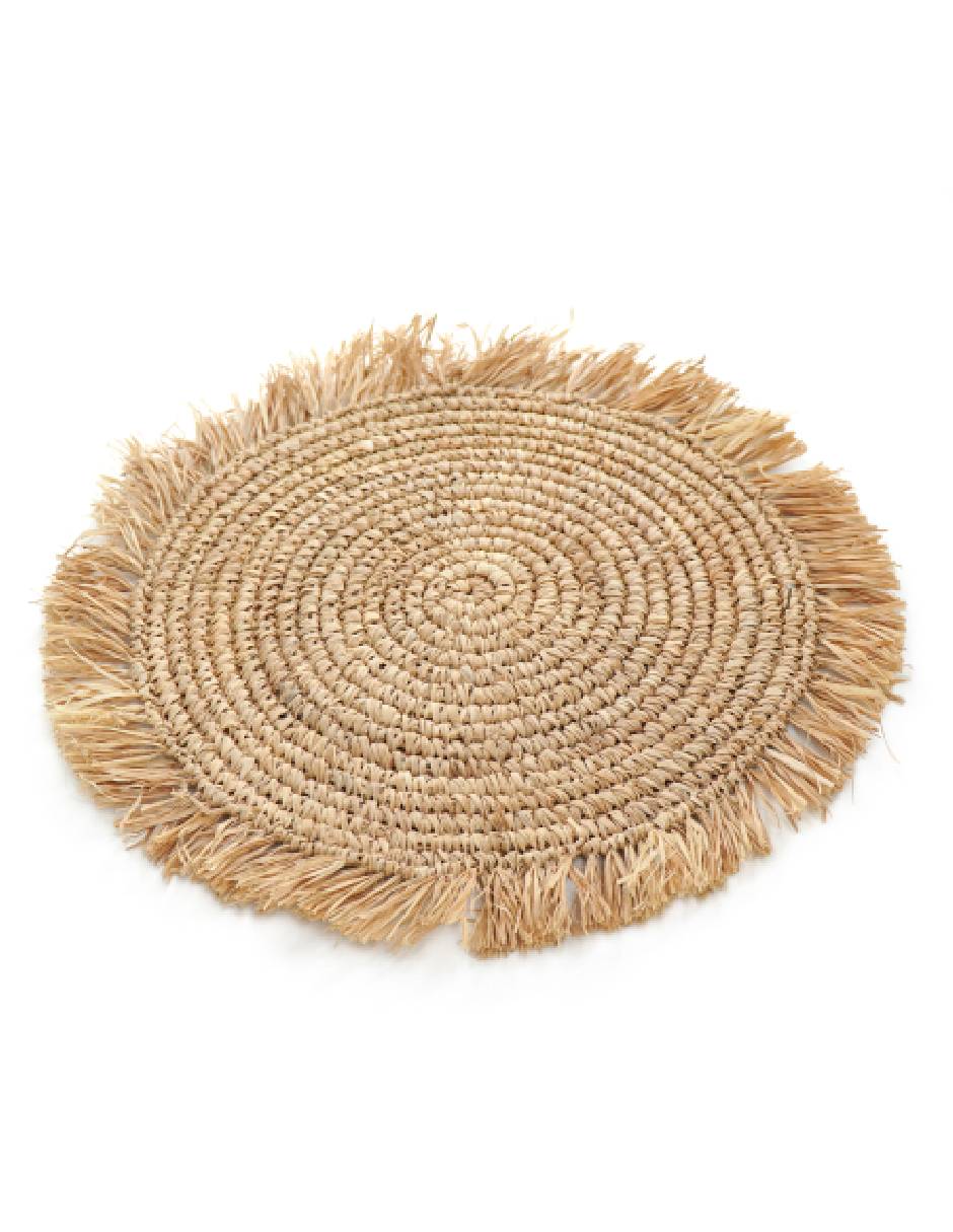 Mantel individual redondo de fibras naturales Sharon